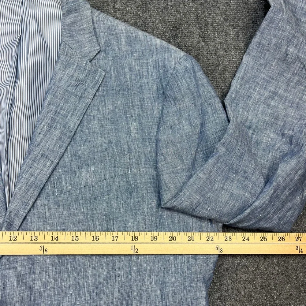Jos A Bank 1905 Men 43 Long Tailored Fit 100% Linen Blazer Blue Textured